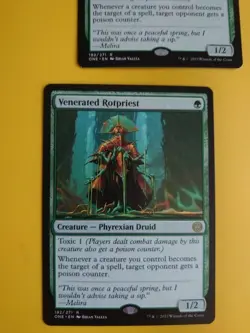 Venerated Rotpriest X2 ONE Phyrexian Druid. MTG 2 Card. - Image 2