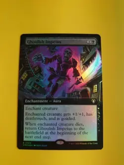 Ghoulish Impetus. CMM 0763 Rare Enchatment aura FOIL MTG Card. - Image 1