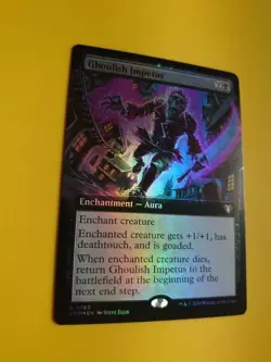 Ghoulish Impetus. CMM 0763 Rare Enchatment aura FOIL MTG Card. - Image 3