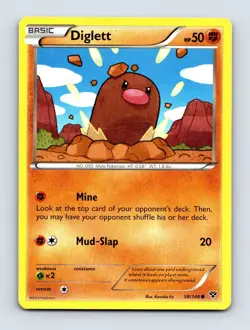 Diglett 58/146 XY Base Set Non Holo Pokemon Card NM/LP - Image 1