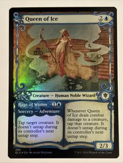 MTG Throne of Eldraine Queen of Ice Showcase Foil 285 NM - Image 1