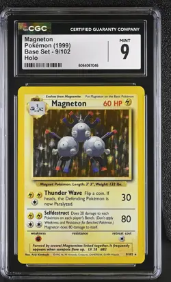 CGC 9 Magneton 9/102 Holo Base Set Pokemon Card - Image 1