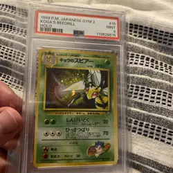 1999 Japanese Pokemon Gym 2 Koga's Beedrill Holo PSA 9 - Image 1