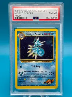 PSA 8 Misty's Seadra Holo #9 - 2000 Pokemon Gym Heroes - Image 1