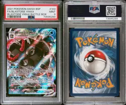 2021 POKEMON SWSH BLACK STAR PROMO #103 FULL ART/BLASTOISE VMAX PSA 9 - Image 3