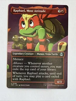 Mtg. Raphael, Most Attitude. Borderless. Teenage Mutant Ninja Turtles. Nm - Image 1