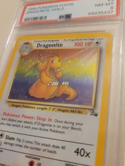 Dragonite - Pokemon Fossil #4 - Near Mint to Mint PSA 8 - Image 3