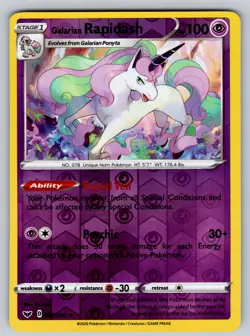 Galarian Rapidash 082/202 Reverse Holo Rare Sword & Shield Pokemon NM - LP - Image 1