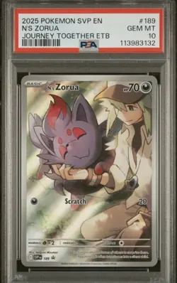 Pokemon N's Zorua Journey Together Black Star Promo 189/159 PSA 10 - Image 1