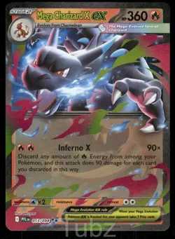Mega Charizard X ex 013/094 Double Rare Phantasmal Flames Pokemon Near Mint - Image 1