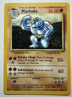Machoke - 34/102 - Uncommon - Pokemon TCG Unlimited Base Set WOTC 1999 LP - Image 1
