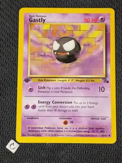 Gastly 33/62 - Fossil 1st Edition Uncommon Pokemon TCG LP VLP - Image 1