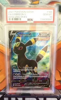 PSA 10 - Umbreon V, 188/203 Pokemon TCG: Evolving Skies - Image 1