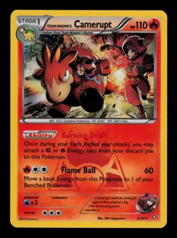 Team Magma's Camerupt 2/34 Holo - LP - Double Crisis, XY Pokemon - Image 1