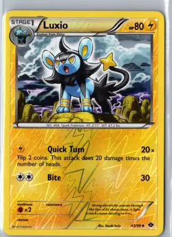 LUXIO 45/99 UNCOMMON NEXT DESTINIES POKEMON REVERSE HOLO MP - Image 1
