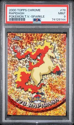 2000 TOPPS CHROME RAPIDASH #78 POKEMON TV SPARKLE PSA 9 - Image 1