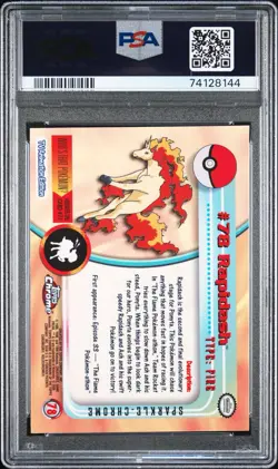 2000 TOPPS CHROME RAPIDASH #78 POKEMON TV SPARKLE PSA 9 - Image 2