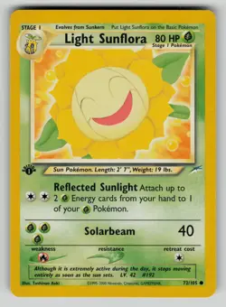 Light Sunflora 72/105 Common Neo Destiny Pokemon 1st Edition LP - Image 1