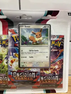 Pokemon TCG 🔥 Obsidian Flames Blister Booster Pack Eevee Promo 💎 New ✅ - Image 2