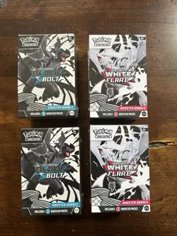 Pokemon TCG Scarlet & Violet Black Bolt & White Flare Booster Bundles (Lot of 4) - Image 1