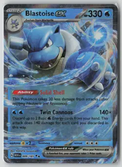 Blastoise ex 009/165 Double Rare 151 Pokemon NM - Image 1