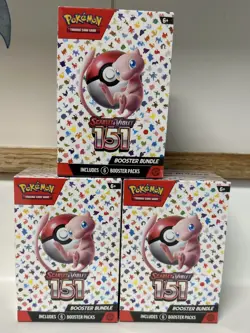 Pokemon TCG 151 Scarlet and Violet Booster Bundle Trading Cards Set X3 - Image 1