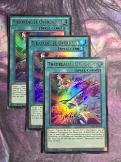 YUGIOH x3 BLGG-EN128 THEOREALIZE OVERDRIVE - ULTRA RARE 1st EDITION - Image 1