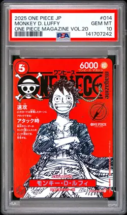 Monkey D. Luffy PSA10 2025 One Piece Japanese Promos One Piece Magazine Vol.20 - Image 1
