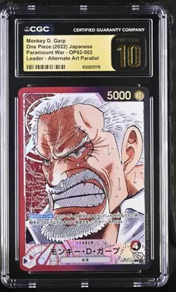 ✨ CGC 10 Pristine One Piece Monkey D. Garp OP02-002 L Alternate Art Parallel Jpn - Image 1