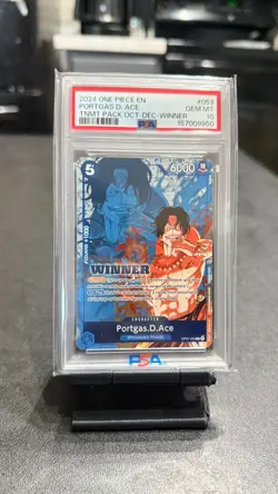 2024 ONE PIECE OP07-053 WINNER PACK 2024 OCT-DEC PROMO PORTGAS D ACE PSA 10 - Image 1