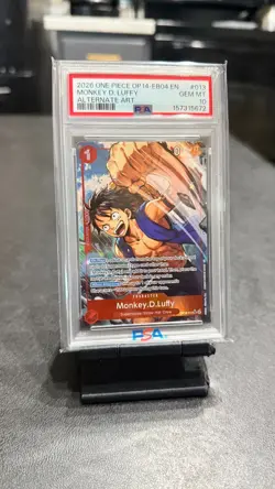 2025 One Piece Japanese OP14 #013 Monkey D. Luffy Alternate Art PSA 10 GEM MINT - Image 1