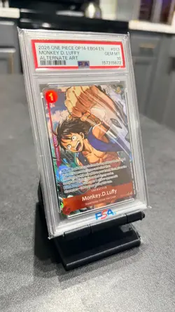 2025 One Piece Japanese OP14 #013 Monkey D. Luffy Alternate Art PSA 10 GEM MINT - Image 2