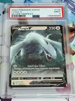 2022 POKEMON SWORD & SHIELD SILVER TEMPEST #185 FA/LUGIA V SILVER TEMPEST PSA 9 - Image 1