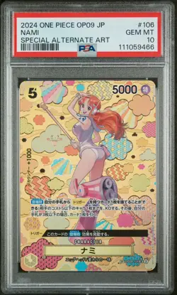 PSA 10 Nami SR-SPC OP08-106 SR Emperors in the New World ONE PIECE Card JP - Image 1