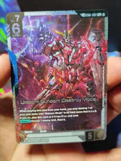 Gundam Card Game Unicorn Gundam (Destroy Mode) (SP) LR+ Phantom Aria GD01-002 - Image 1