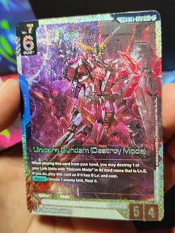Gundam Card Game Unicorn Gundam (Destroy Mode) (SP) LR+ Phantom Aria GD01-002 - Image 2