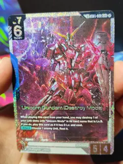 Gundam Card Game Unicorn Gundam (Destroy Mode) (SP) LR+ Phantom Aria GD01-002 - Image 3