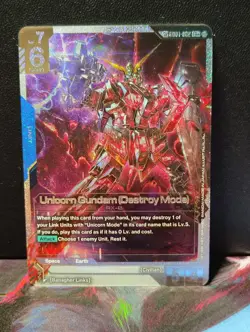 Gundam Card Game Unicorn Gundam (Destroy Mode) (SP) LR+ Phantom Aria GD01-002 - Image 4