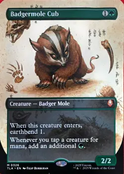 Wizards of the Coast MTG Badgermole Cub TLA 0326 Mythic Regular EN 2025 - Image 1