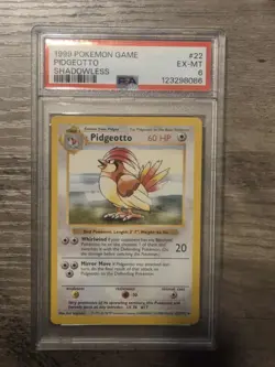 Pokemon TCG Pidgeotto Base Set 22/102 Regular Shadowless PSA 6 - Image 1