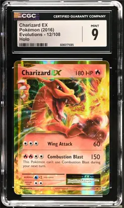 Pokemon TCG Charizard-EX XY Evolutions 12/108 Holo Rare EX CGC 9 MINT - Image 1