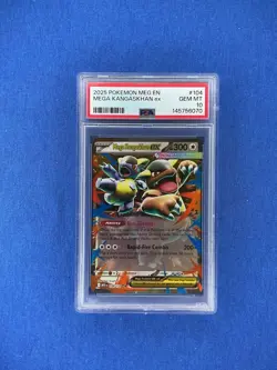 2025 Pokemon MEG EN Mega Evolution Mega Kangaskhan Ex 104/132 PSA 10 GEM MT - Image 1