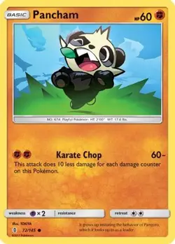 PANCHAM 72/145 C GUARDIANS RISING POKEMON REVERSE HOLO MP - Image 4