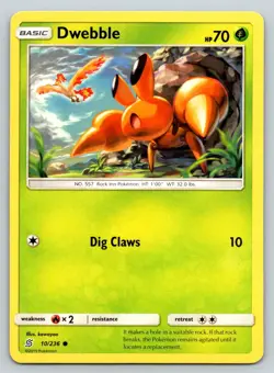 DWEBBLE 10/236 C UNIFIED MINDS POKEMON MP KAWAYOO - Image 1