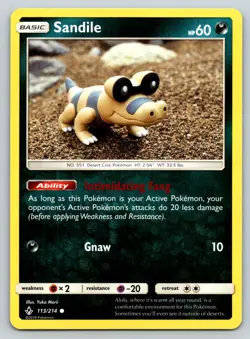 SANDILE 113/214 C UNBROKEN BONDS POKEMON MP MORII - Image 1