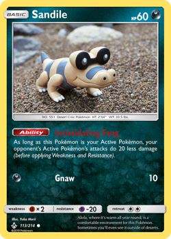 SANDILE 113/214 C UNBROKEN BONDS POKEMON MP MORII - Image 4