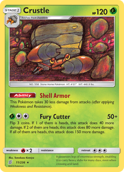 CRUSTLE 11/236 R UNIFIED MINDS POKEMON MP KOMIYA - Image 4