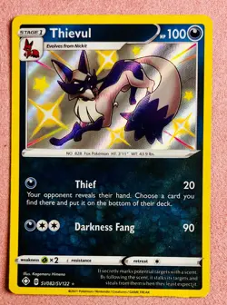 Thievul | SV082/SV122 | Shining Fates Shiny Vault | 2021 Pokemon Rare Shiny | LP - Image 1