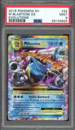 BLASTOISE EX 22/108 EVOLUTIONS POKEMON PSA 9 MINT - Image 1