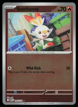 Scorbunny 026/132 Common Mega Evolution Pokemon Reverse Holo Near Mint - Image 1